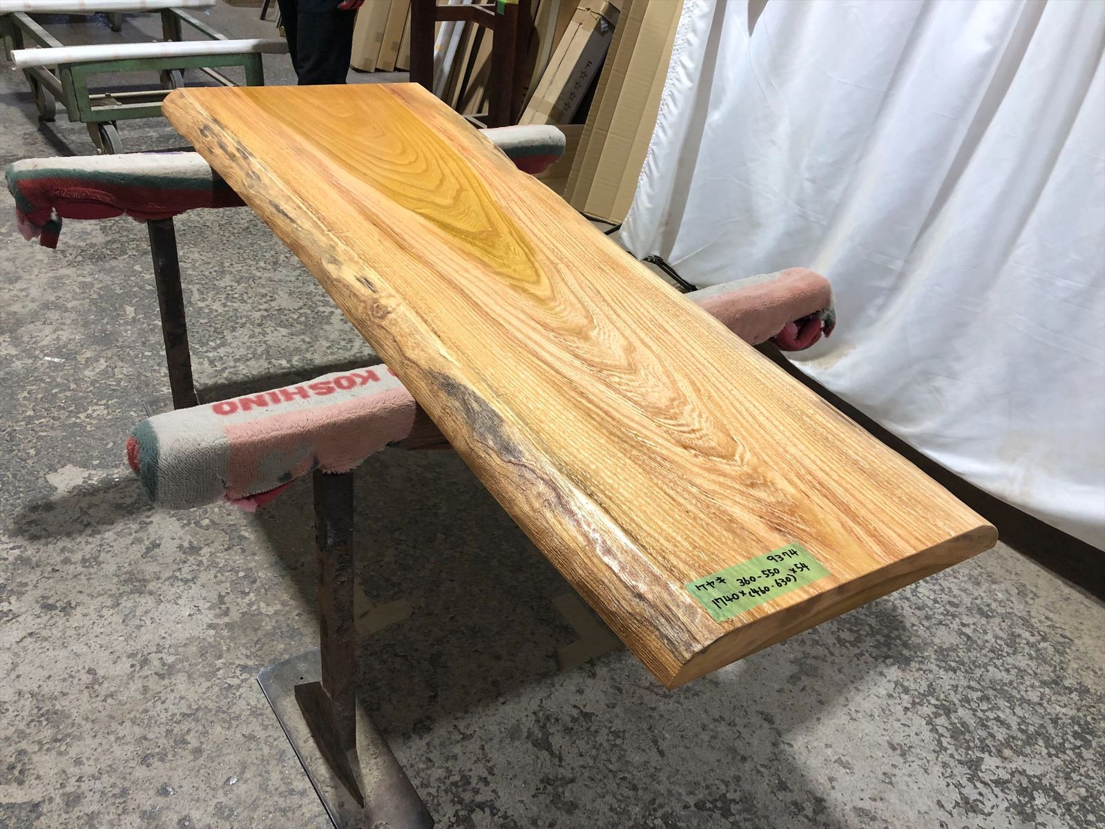 ケヤキ9374 欅 一枚板無垢 乾燥材 1740x360-550x54mm ローテーブル