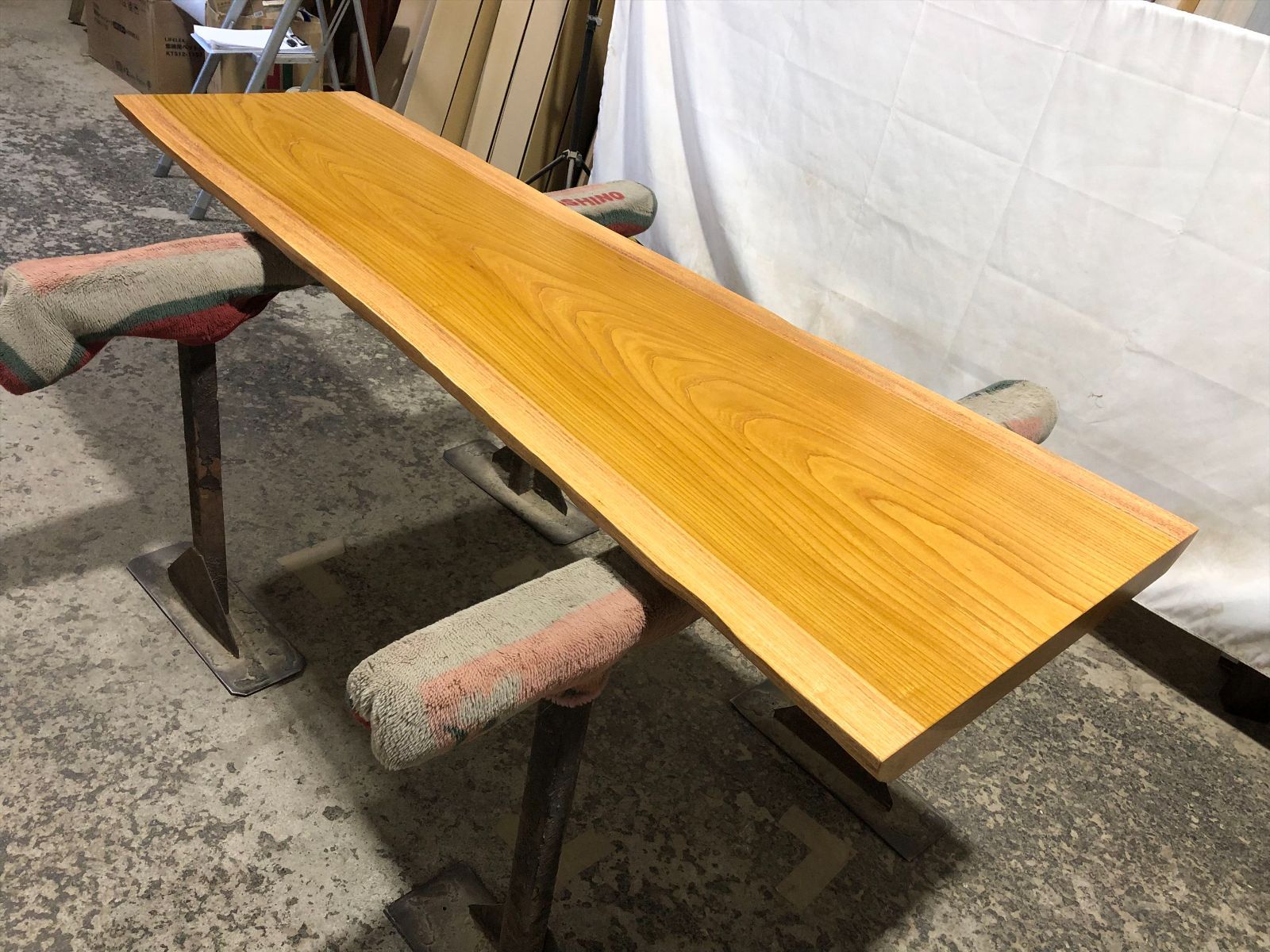 ケヤキ9374 欅 一枚板無垢 乾燥材 1740x360-550x54mm ローテーブル