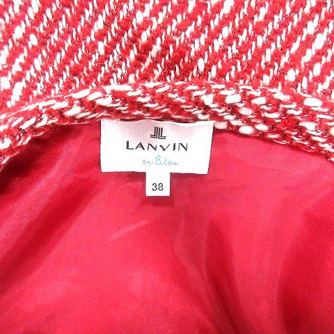 ランバンオンブルー LANVIN en Bleu プリーツスカート ミニ ツイード