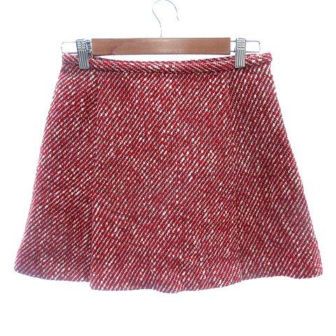 ランバンオンブルー LANVIN en Bleu プリーツスカート ミニ ツイード