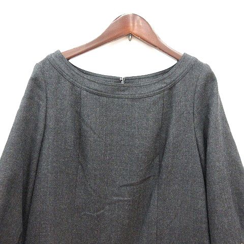 アンタイトル UNTITLED ワンピース ミニ 七分袖 ウール 2 M グレー /MN