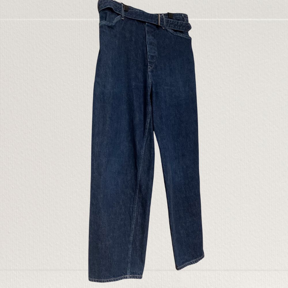 COMOLI (コモリ) デニム ベルテッドパンツ インディゴ - メルカリ