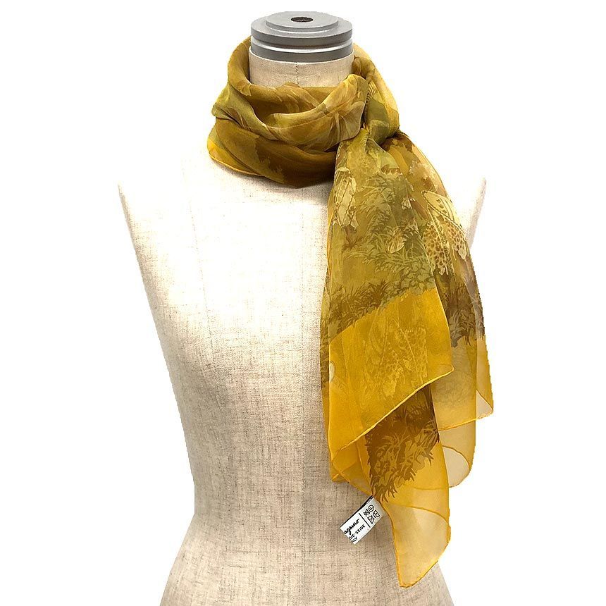 Ferragamo フェラガモ シルクシフォン ロングスカーフ ショール