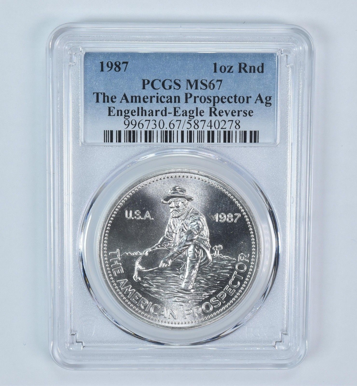 1987年 エンゲルハード プロスペクター 1オンス シルバー ラウンド