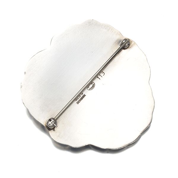 ジョージジェンセン ブローチ ムーンストーン 113 パンジー フラワー