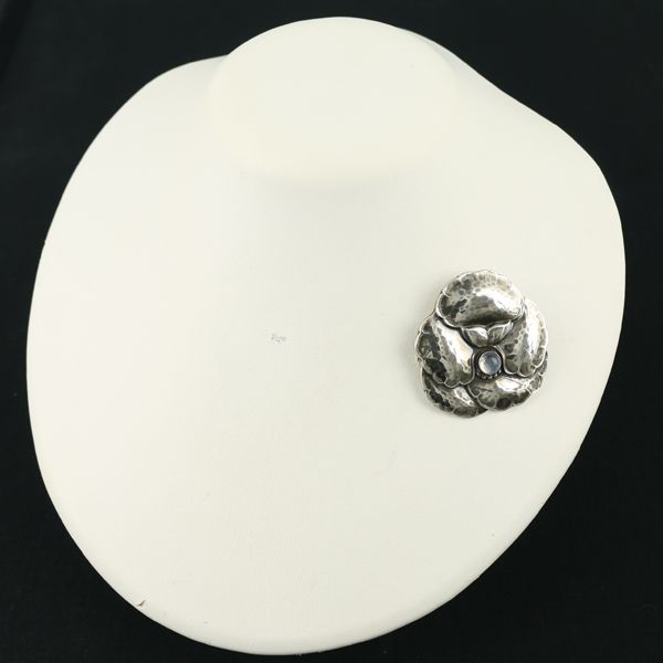 ジョージジェンセン ブローチ ムーンストーン 113 パンジー フラワー