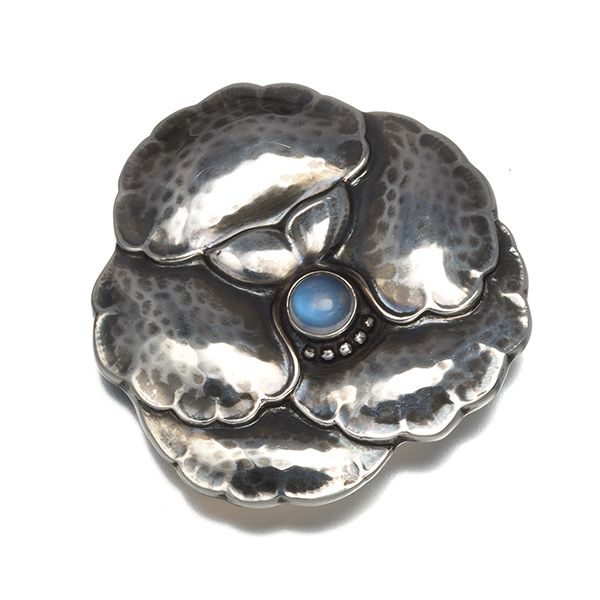 ジョージジェンセン ブローチ ムーンストーン 113 パンジー フラワー