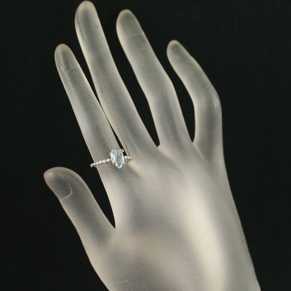 アガット リング アクアマリン ダイヤ ダイヤモンド 0.11ct 原石