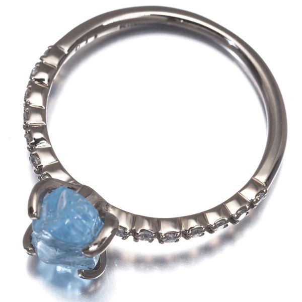 アガット リング アクアマリン ダイヤ ダイヤモンド 0.11ct 原石