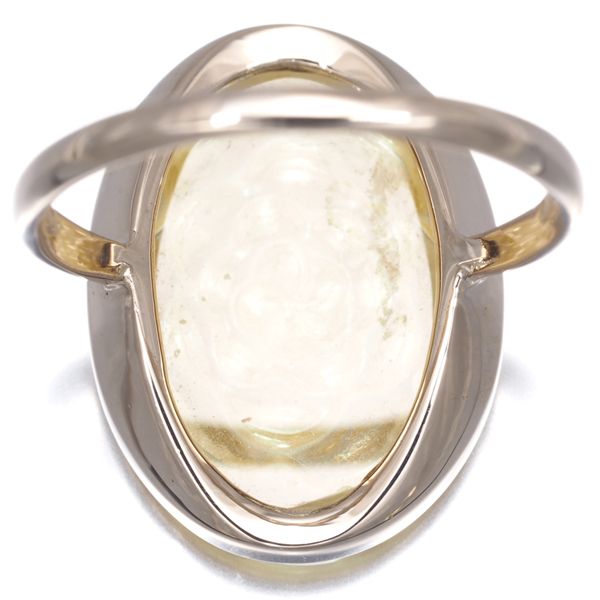 アガット リング クォーツ 薔薇 フラワー カーヴィング 11号 K10YG