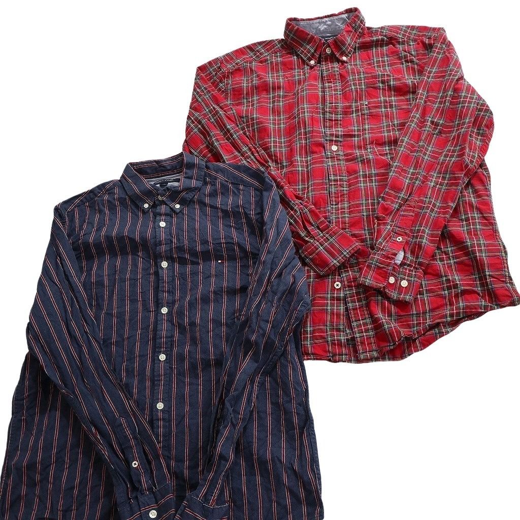 古着卸 まとめ売り トミーヒルフィガー 長袖シャツ 10枚セット (メンズ