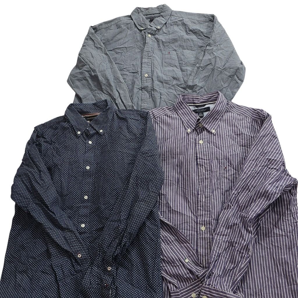 古着卸 まとめ売り トミーヒルフィガー 長袖シャツ 10枚セット (メンズ