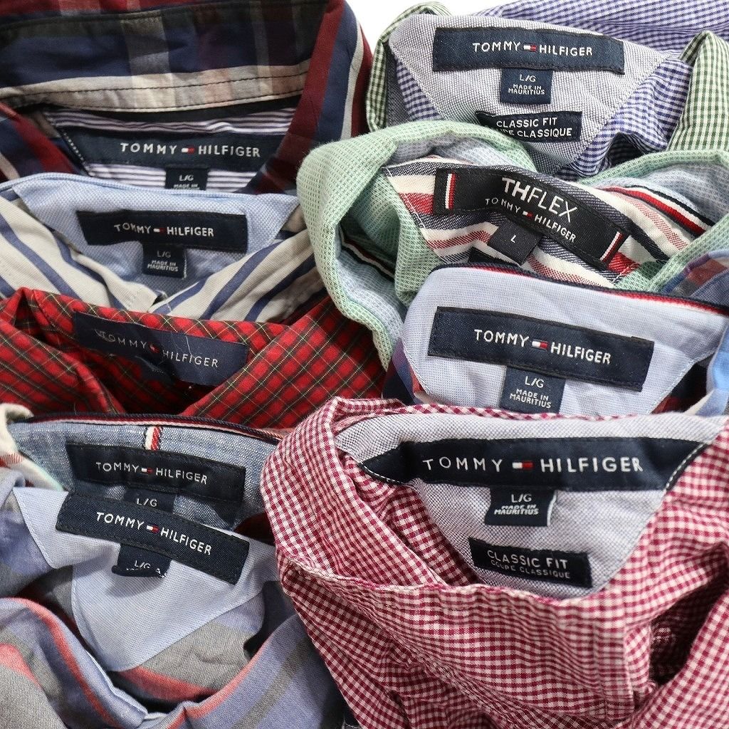 古着卸 まとめ売り トミーヒルフィガー 長袖シャツ 9枚セット (メンズ