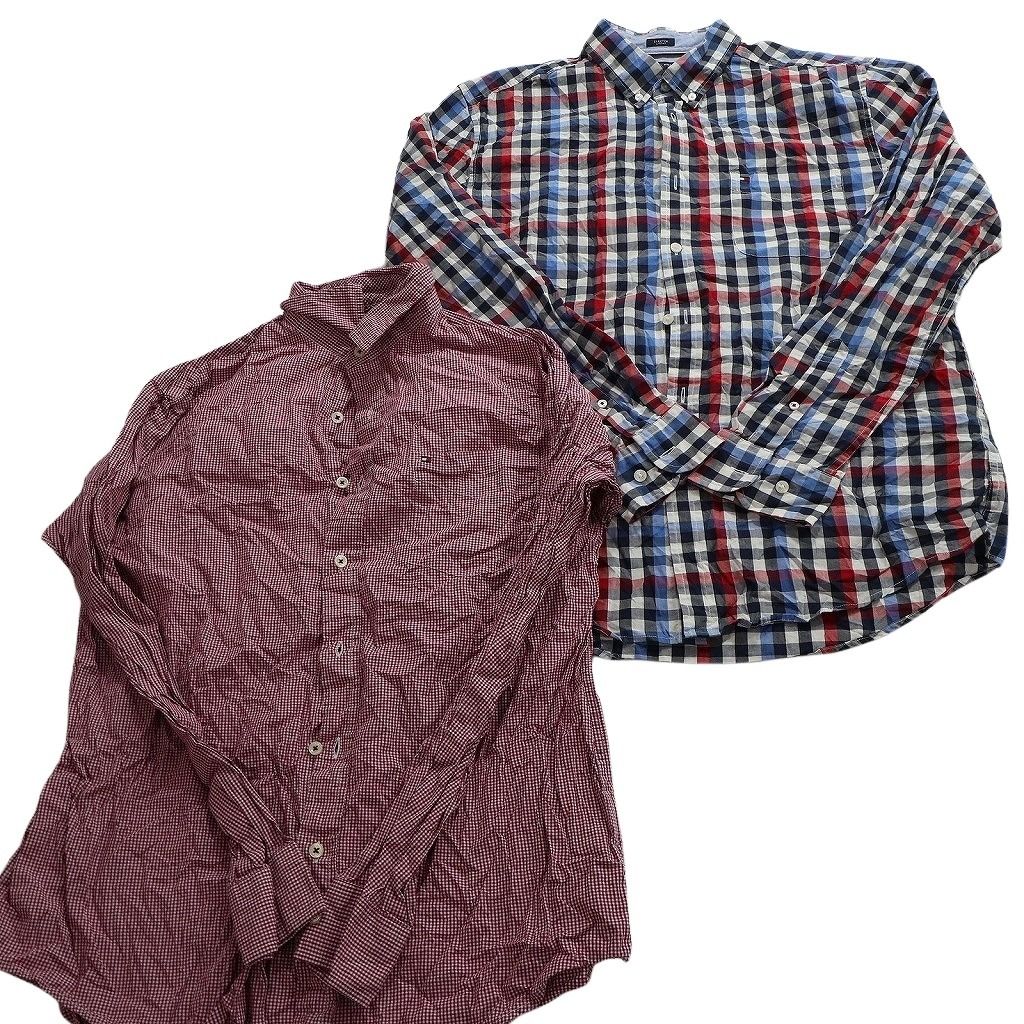 古着卸 まとめ売り トミーヒルフィガー 長袖シャツ 9枚セット (メンズ