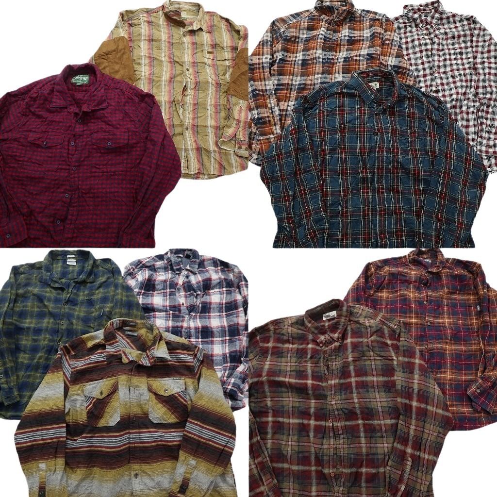 古着卸 まとめ売り ブランドMIX ライトネル 長袖シャツ 10枚セット