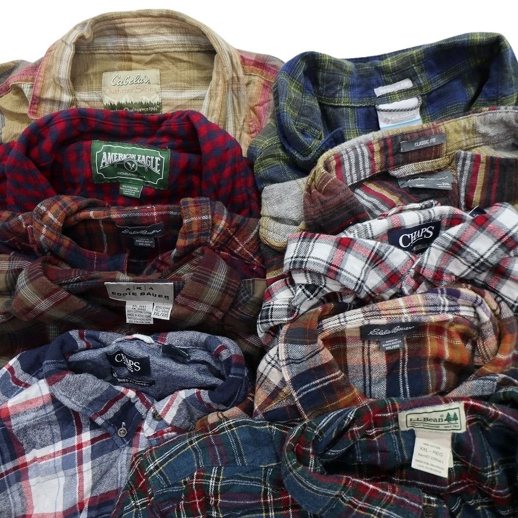 古着卸 まとめ売り ブランドMIX ライトネル 長袖シャツ 10枚セット