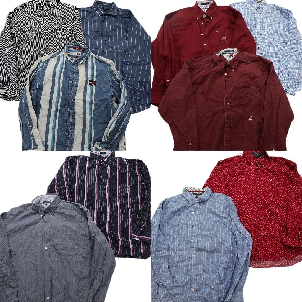 古着卸 まとめ売り トミーヒルフィガー 長袖シャツ 10枚セット (メンズ