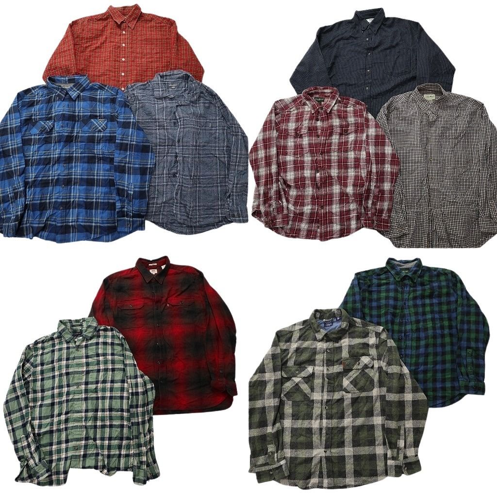 古着卸 まとめ売り ブランドMIX ライトネル 長袖シャツ 10枚セット