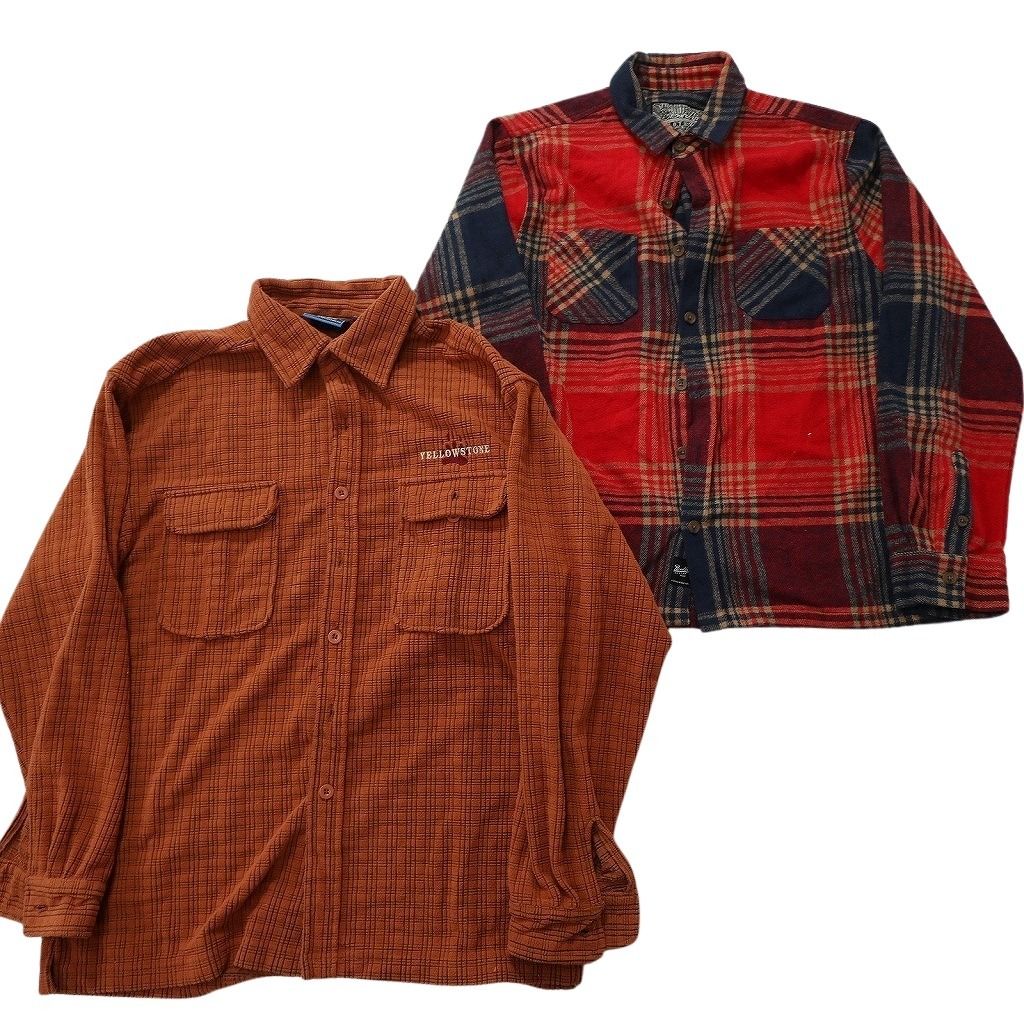 古着卸 まとめ売り フリース 長袖シャツ 7枚セット (メンズ L /XL /2XL