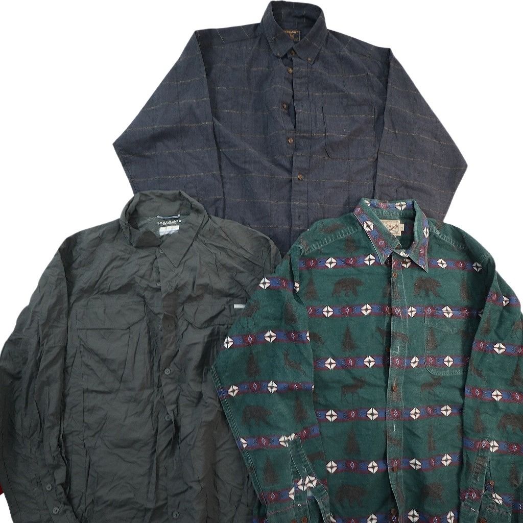 古着卸 まとめ アウトドアブランドMIX 長袖シャツ 9枚セット (メンズ