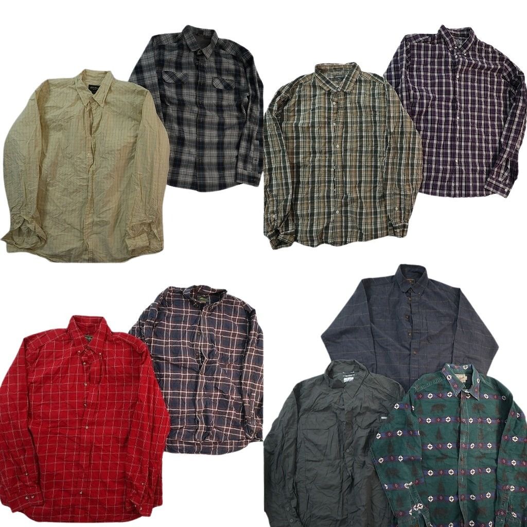 古着卸 まとめ アウトドアブランドMIX 長袖シャツ 9枚セット (メンズ