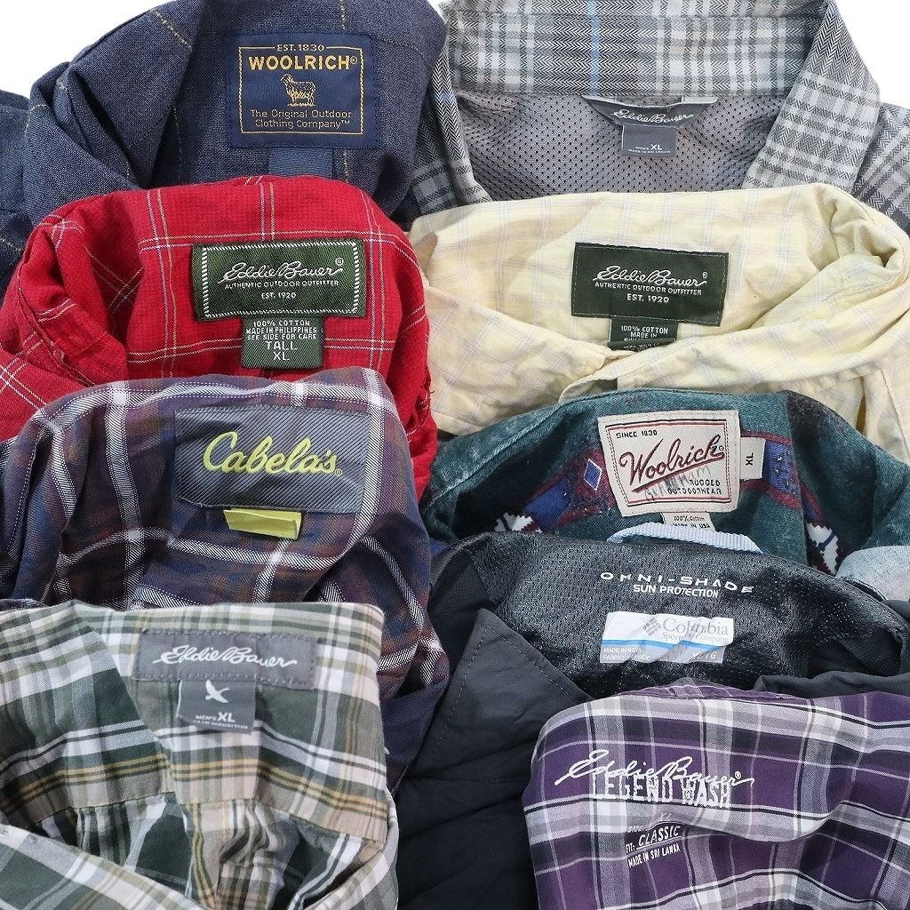 古着卸 まとめ アウトドアブランドMIX 長袖シャツ 9枚セット (メンズ