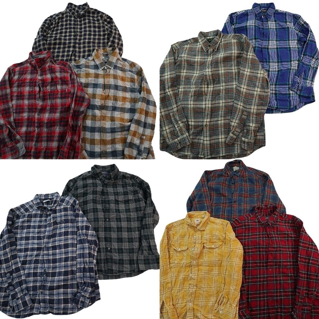 古着卸 まとめ売り ブランドMIX ライトネル 長袖シャツ 10枚セット