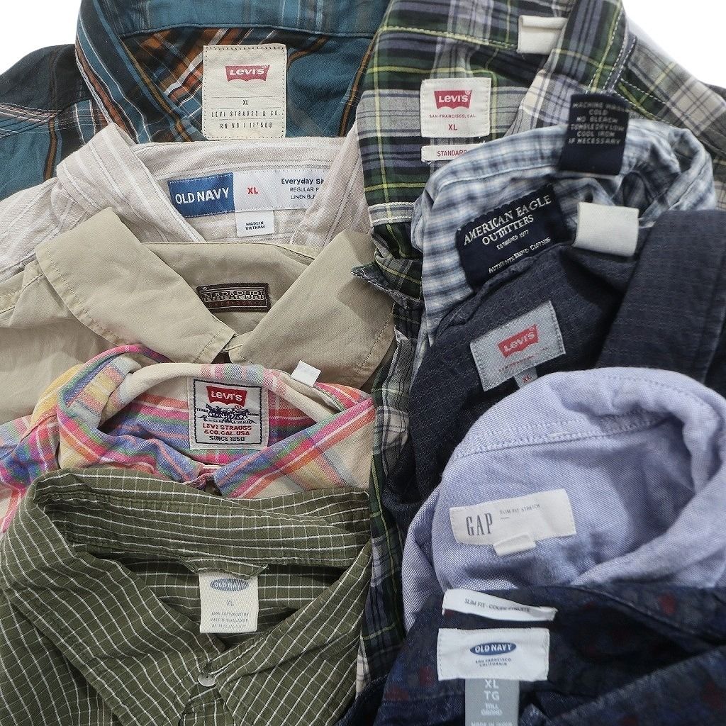 古着卸 まとめ売り ブランドMIX 長袖シャツ 10枚セット (メンズ XL