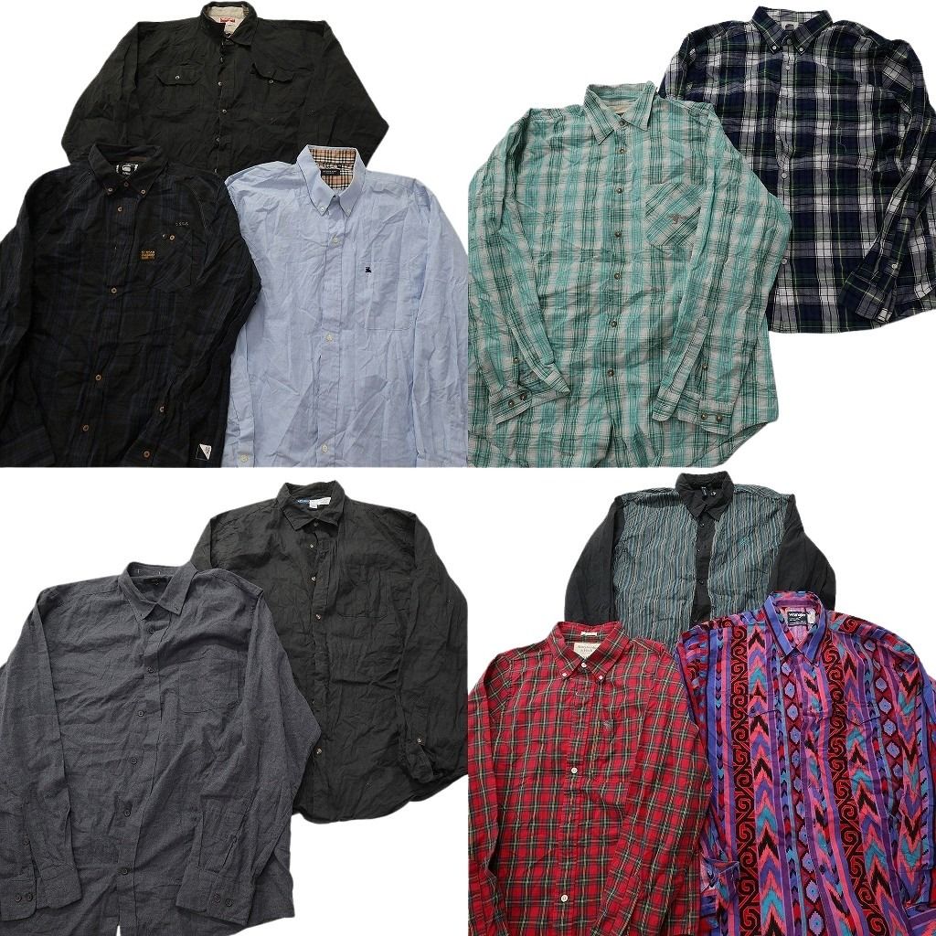 古着卸 まとめ売り ブランドMIX 長袖シャツ 10枚セット (メンズ 2XL