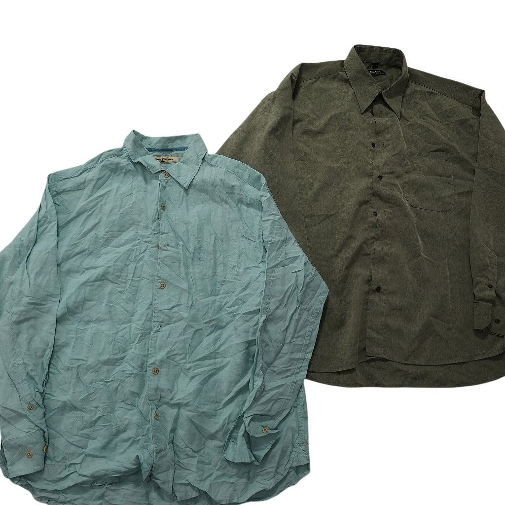 古着卸 まとめ売り 長袖シャツ MIX 10枚セット (メンズ XL ) ノー