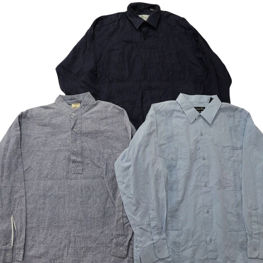 古着卸 まとめ売り 長袖シャツ MIX 10枚セット (メンズ XL ) ノー