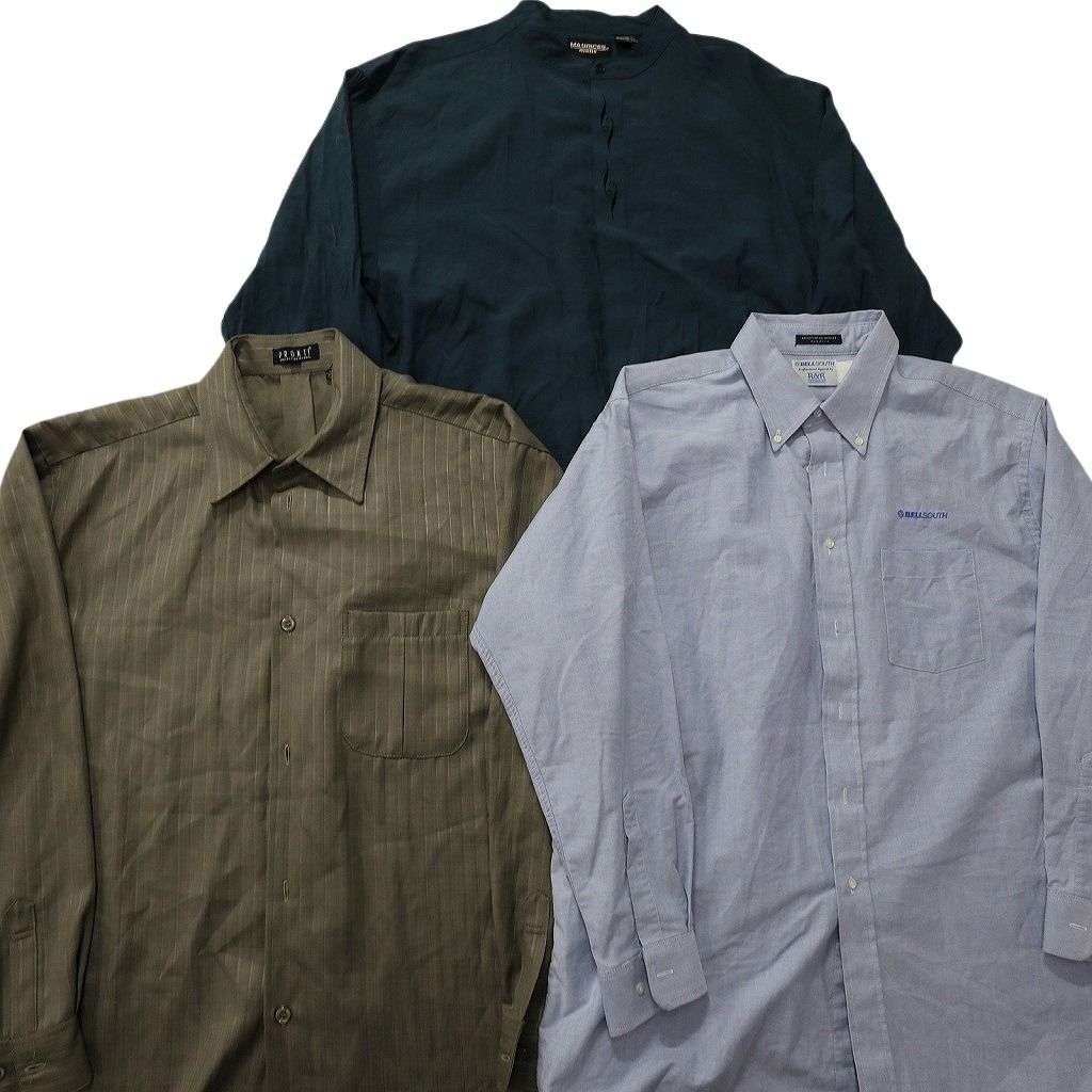 古着卸 まとめ売り 長袖シャツ MIX 10枚セット (メンズ XL ) ノー