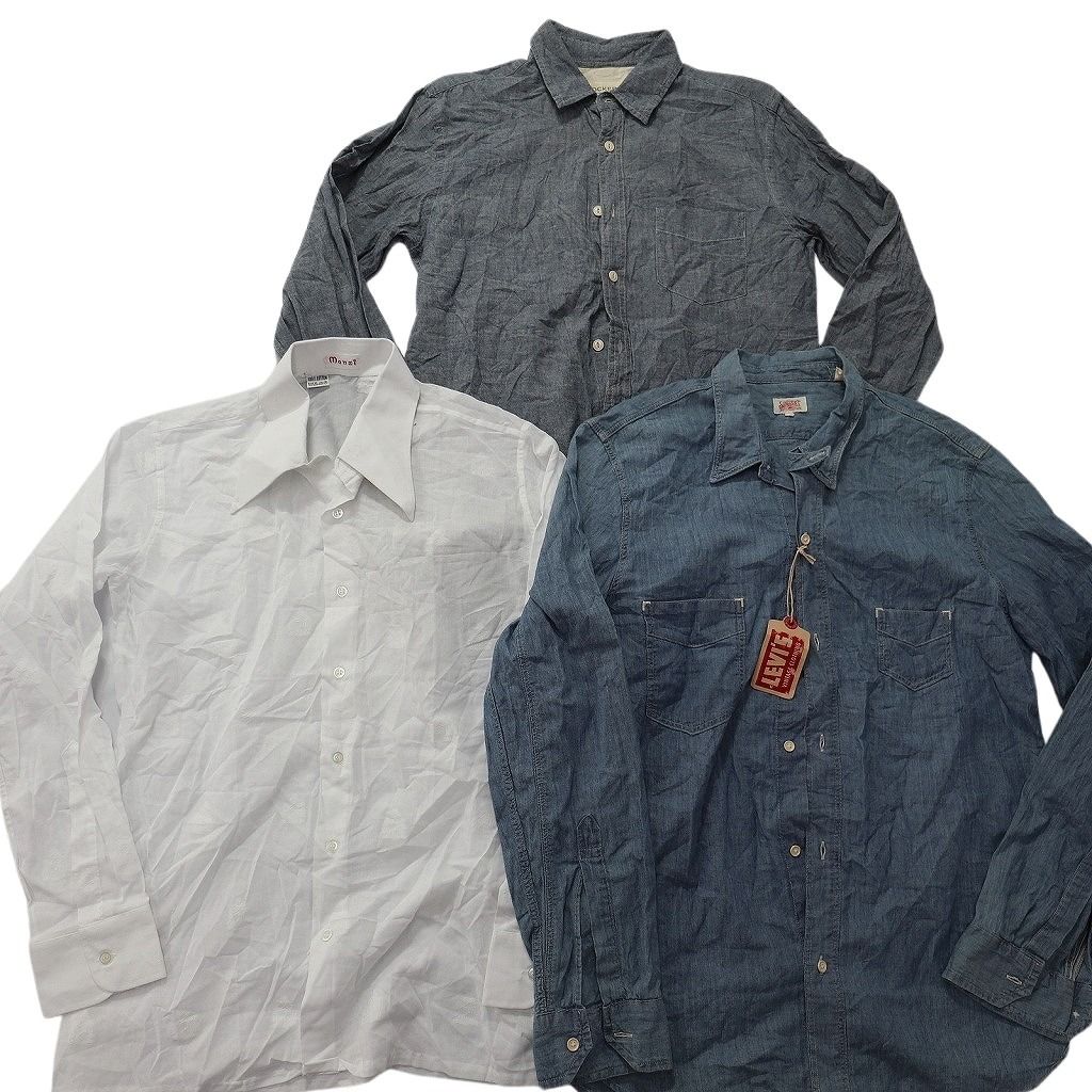 古着卸 まとめ売り 長袖シャツ MIX 10枚セット (メンズ M ) デッド