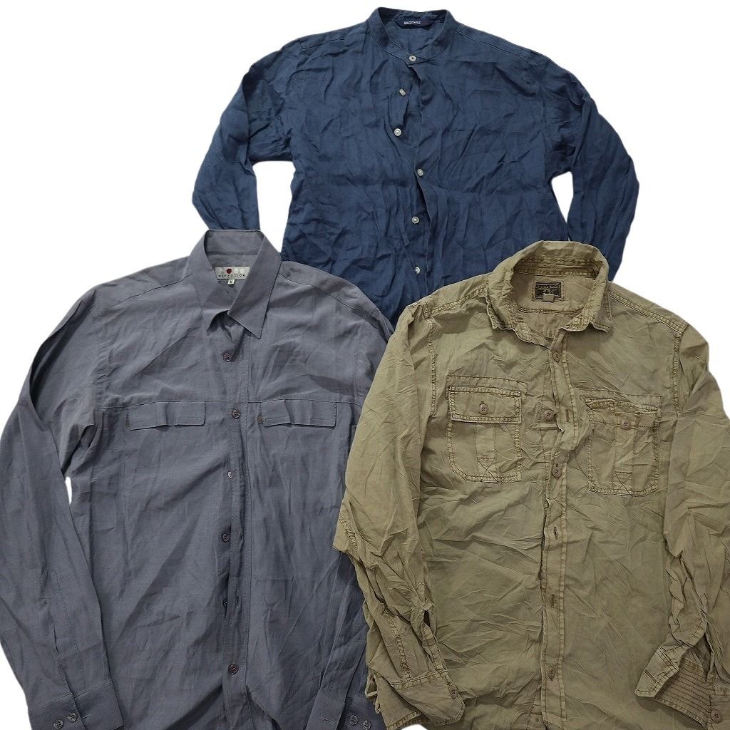 古着卸 まとめ売り 長袖シャツ MIX 10枚セット (メンズ M ) デッド