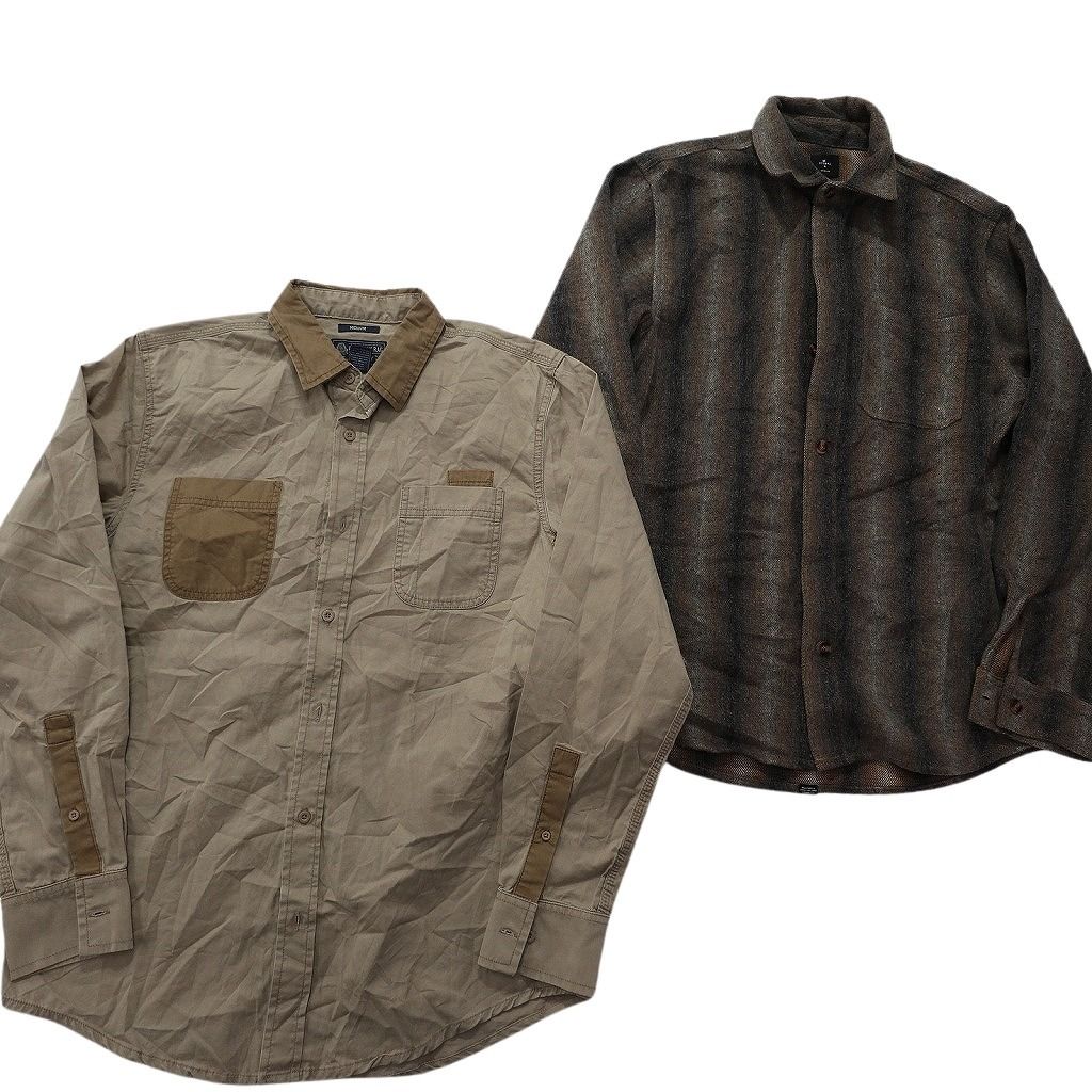 古着卸 まとめ売り 長袖シャツ MIX 10枚セット (メンズ M ) ダブル