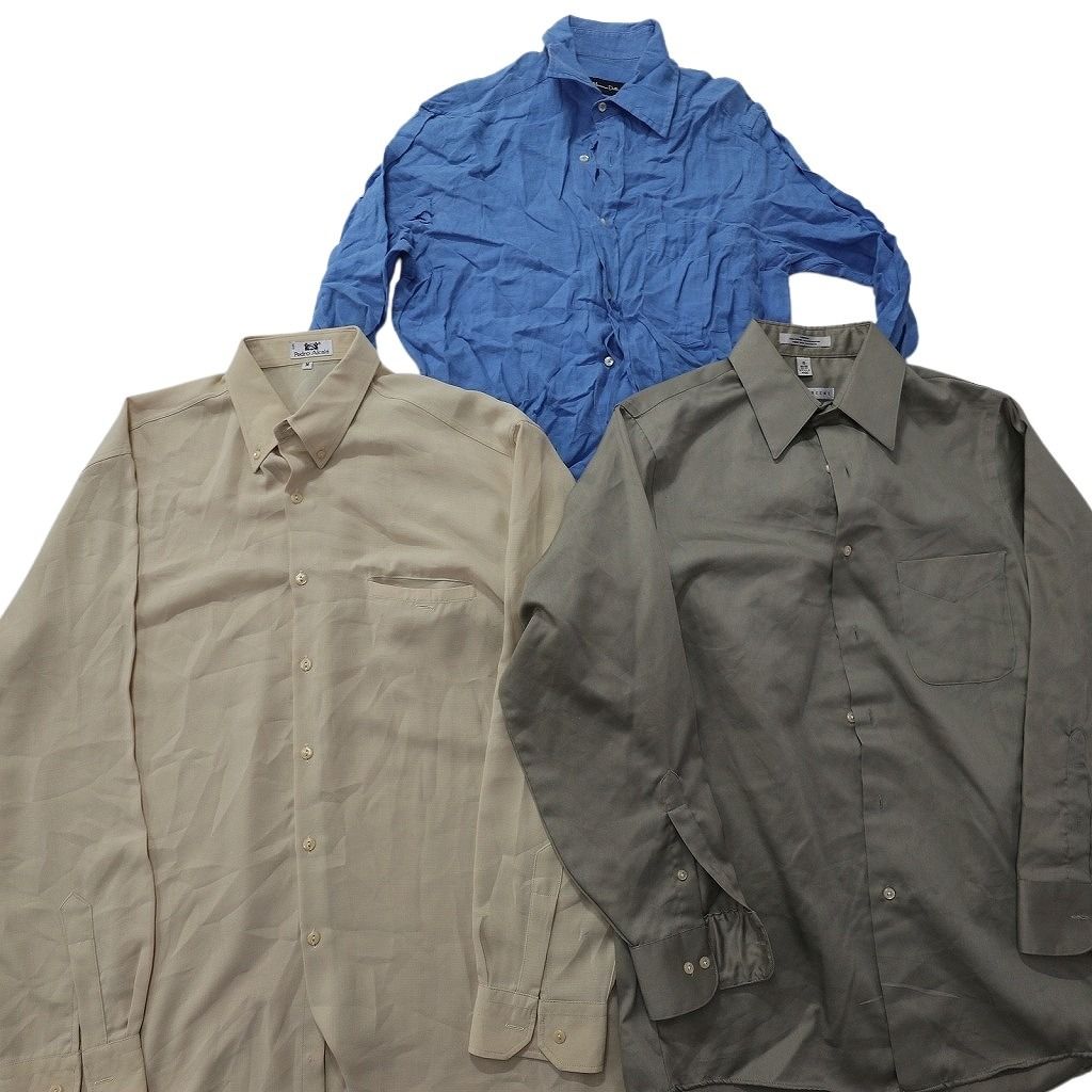 古着卸 まとめ売り 長袖シャツ MIX 10枚セット (メンズ M ) ダブル
