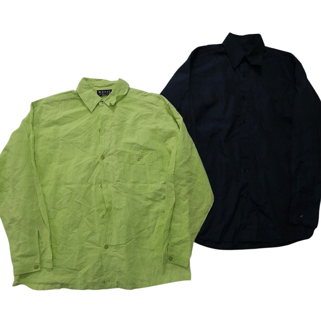 古着卸 まとめ売り 長袖シャツ MIX 10枚セット (メンズ M ) ボタン