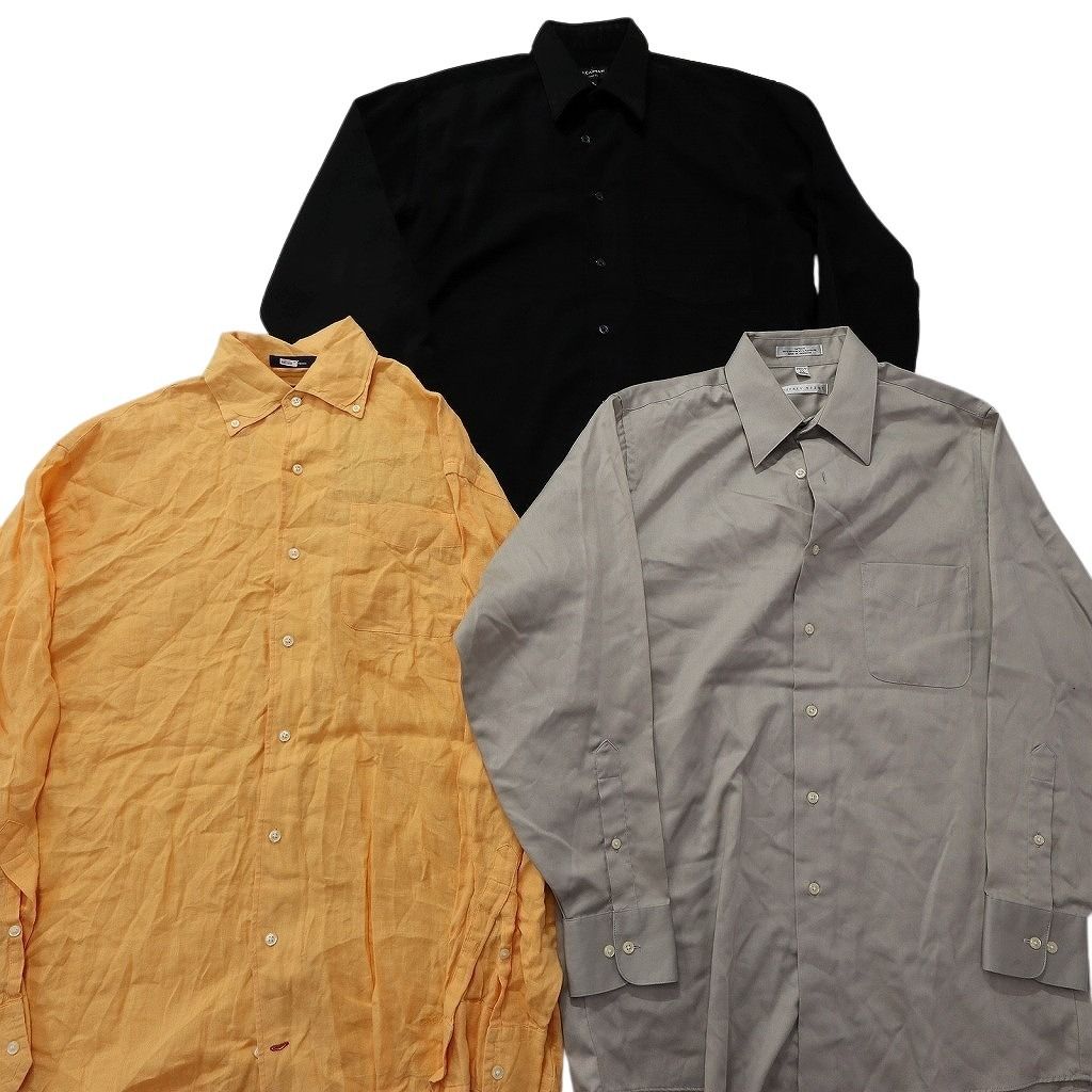 古着卸 まとめ売り 長袖シャツ MIX 10枚セット (メンズ M ) ボタン