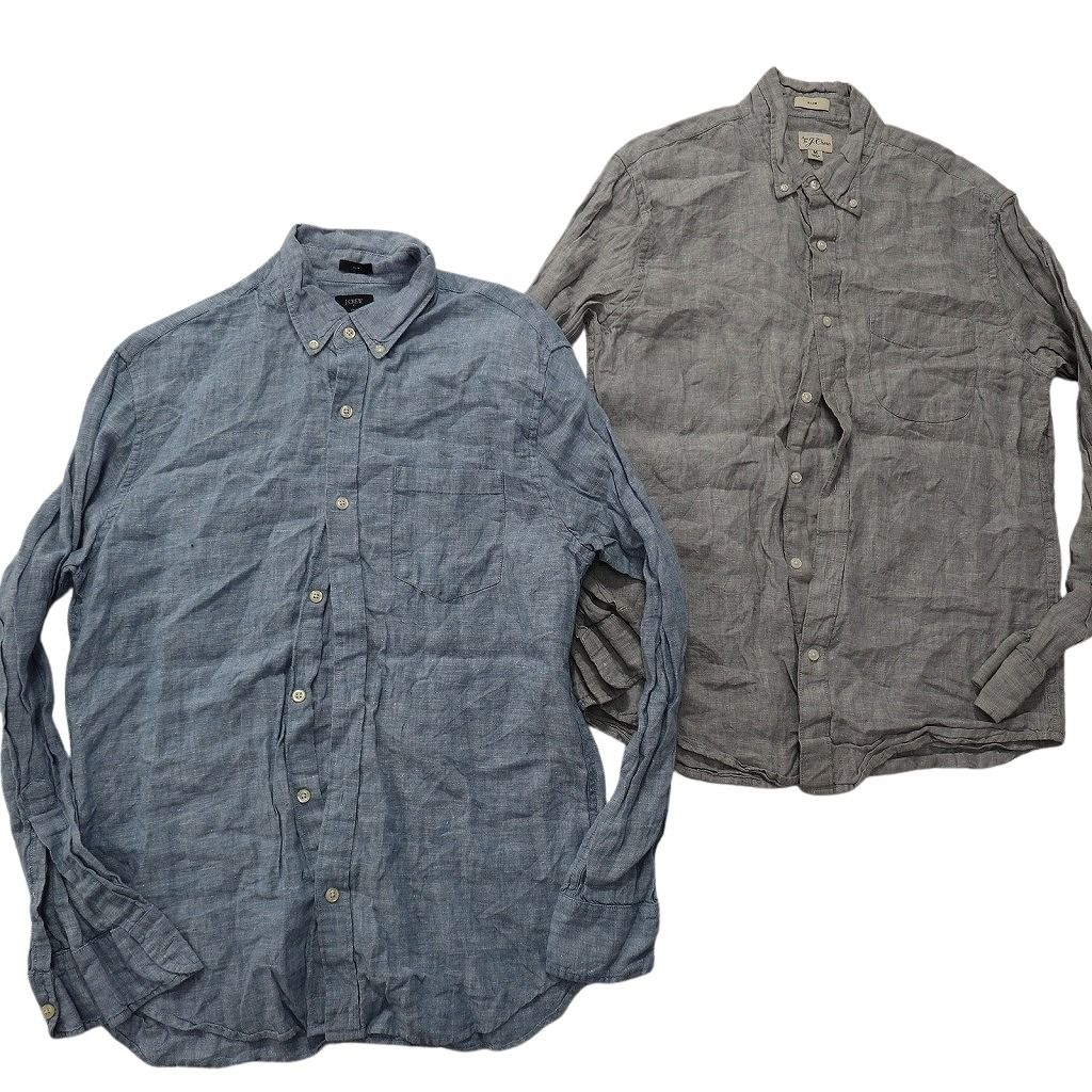 古着卸 まとめ売り 長袖シャツ MIX 10枚セット (メンズ M ) ボタン