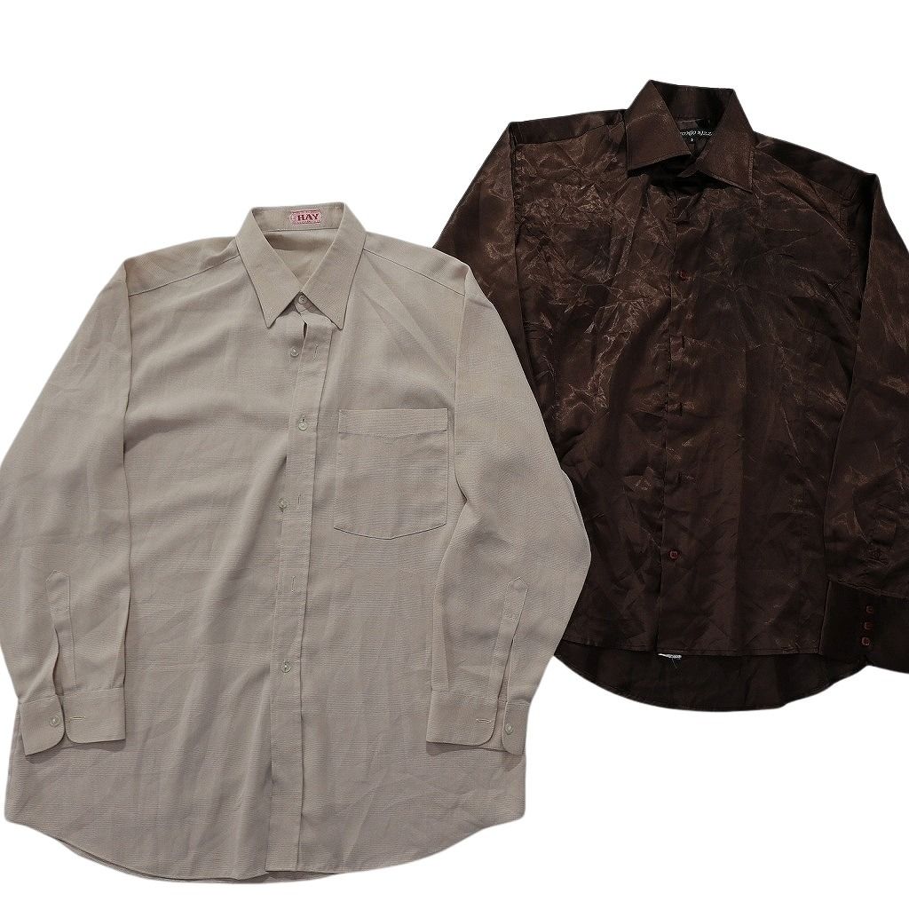 古着まとめ売り 古着卸 まとめ売り 長袖シャツ MIX 10枚セット (メンズ M ) ノーカラー