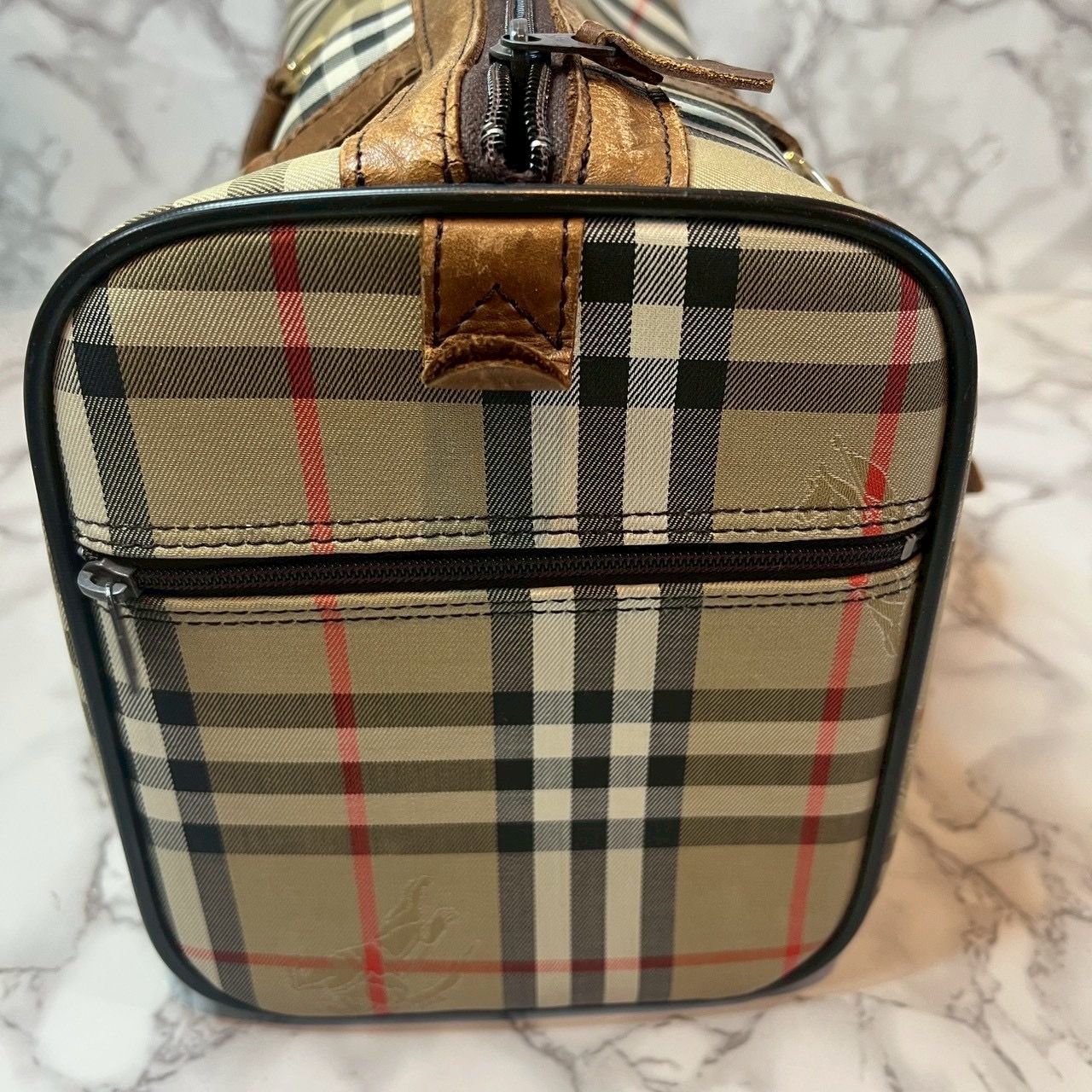 バーバリー BURBERRYS ノバチェック ボストンバッグ レザー切替 大容量