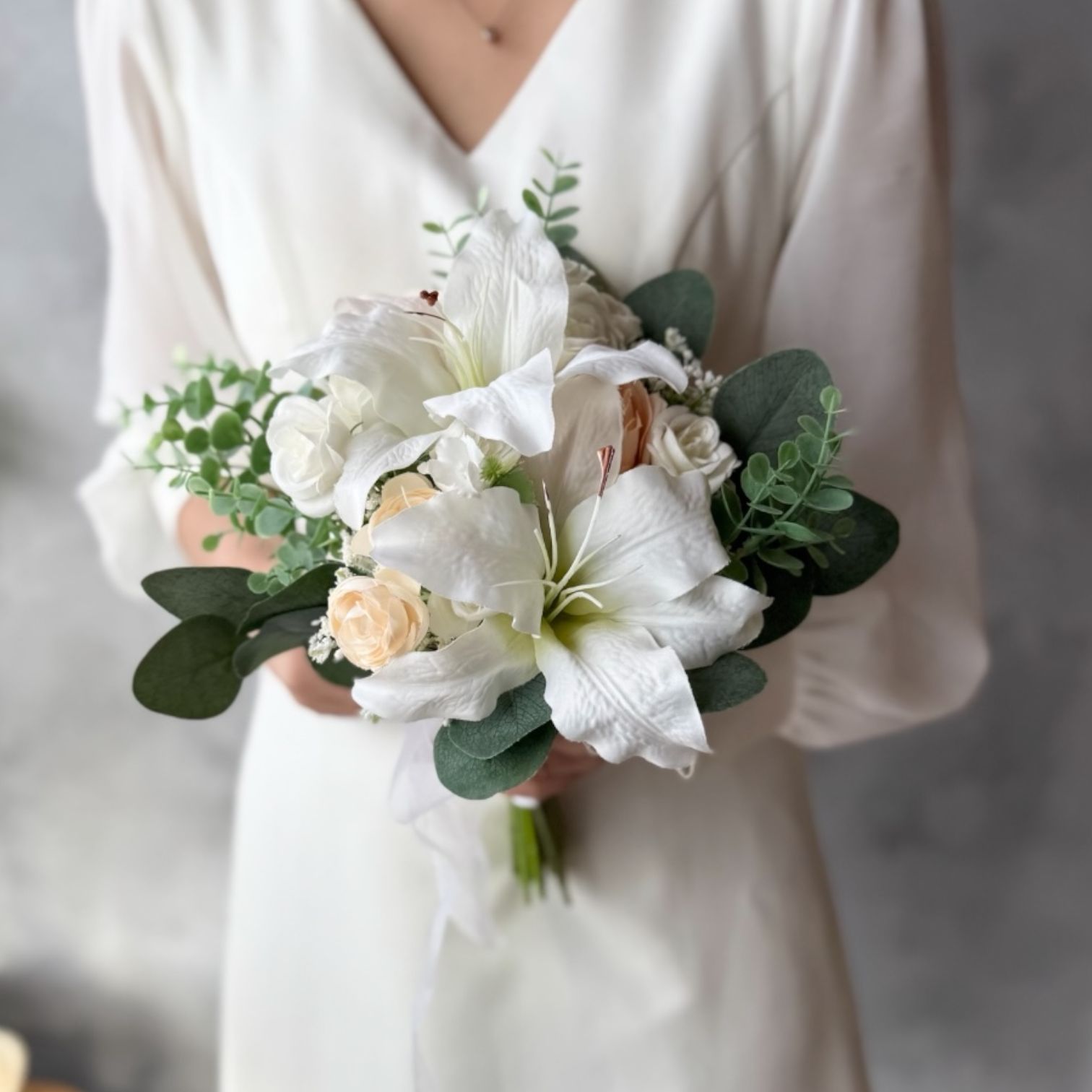 レンタル戻り】カサブランカ×サーモンピンククラッチブーケ