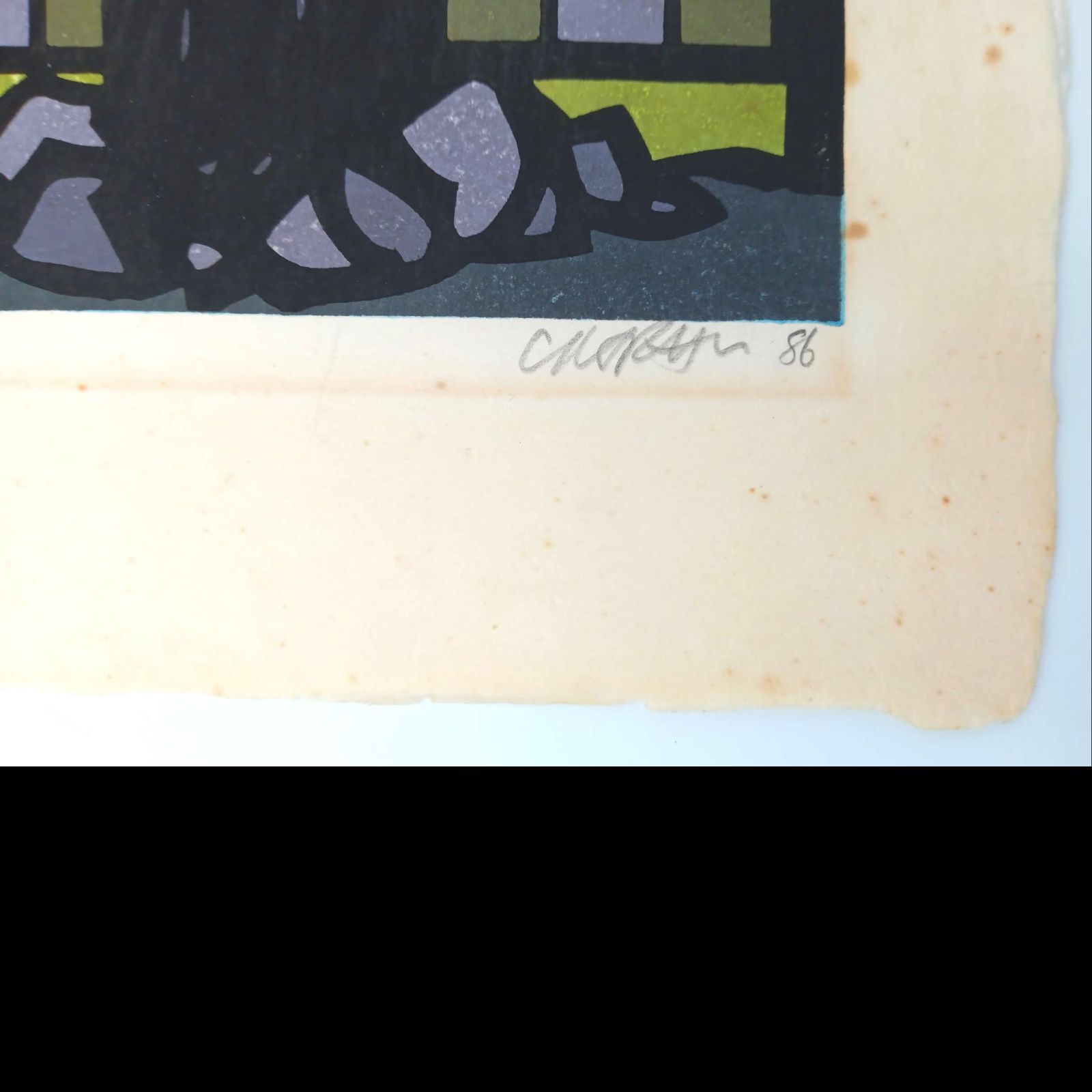 真作：クリフトン・カーフ 木版画「SHIRAKAWA-SHINBASHI」1986年作