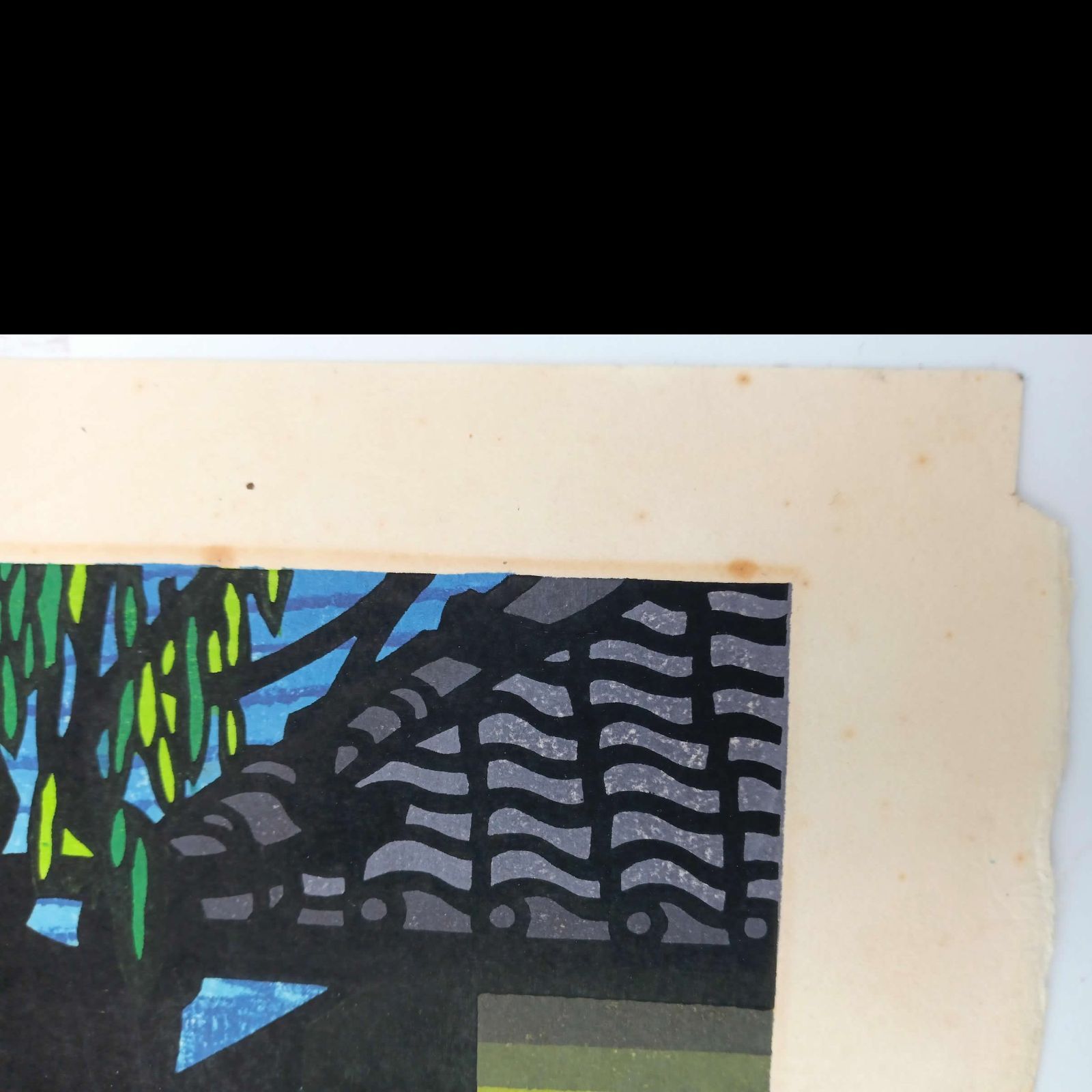 真作：クリフトン・カーフ 木版画「SHIRAKAWA-SHINBASHI」1986年作