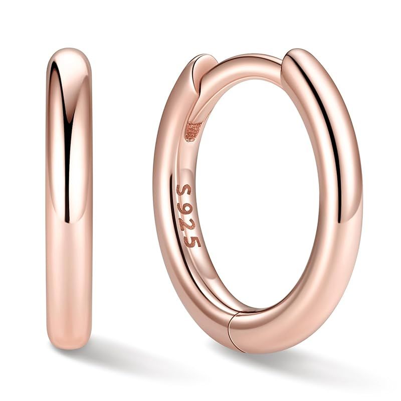 [ChicSilver] フープピアス レディース ピンクゴールド リングピアス メンズ 18金 大きい 内径20mm 19g シンプル アクセサリー 1
