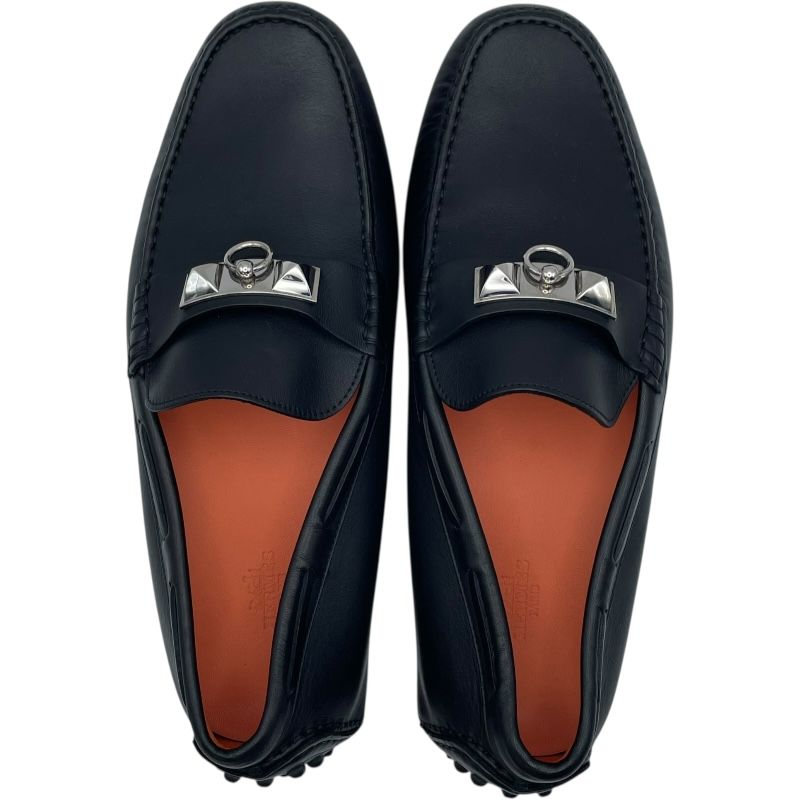 エルメス HERMES アーヴィング ドライビングシューズ ブラック レザー 