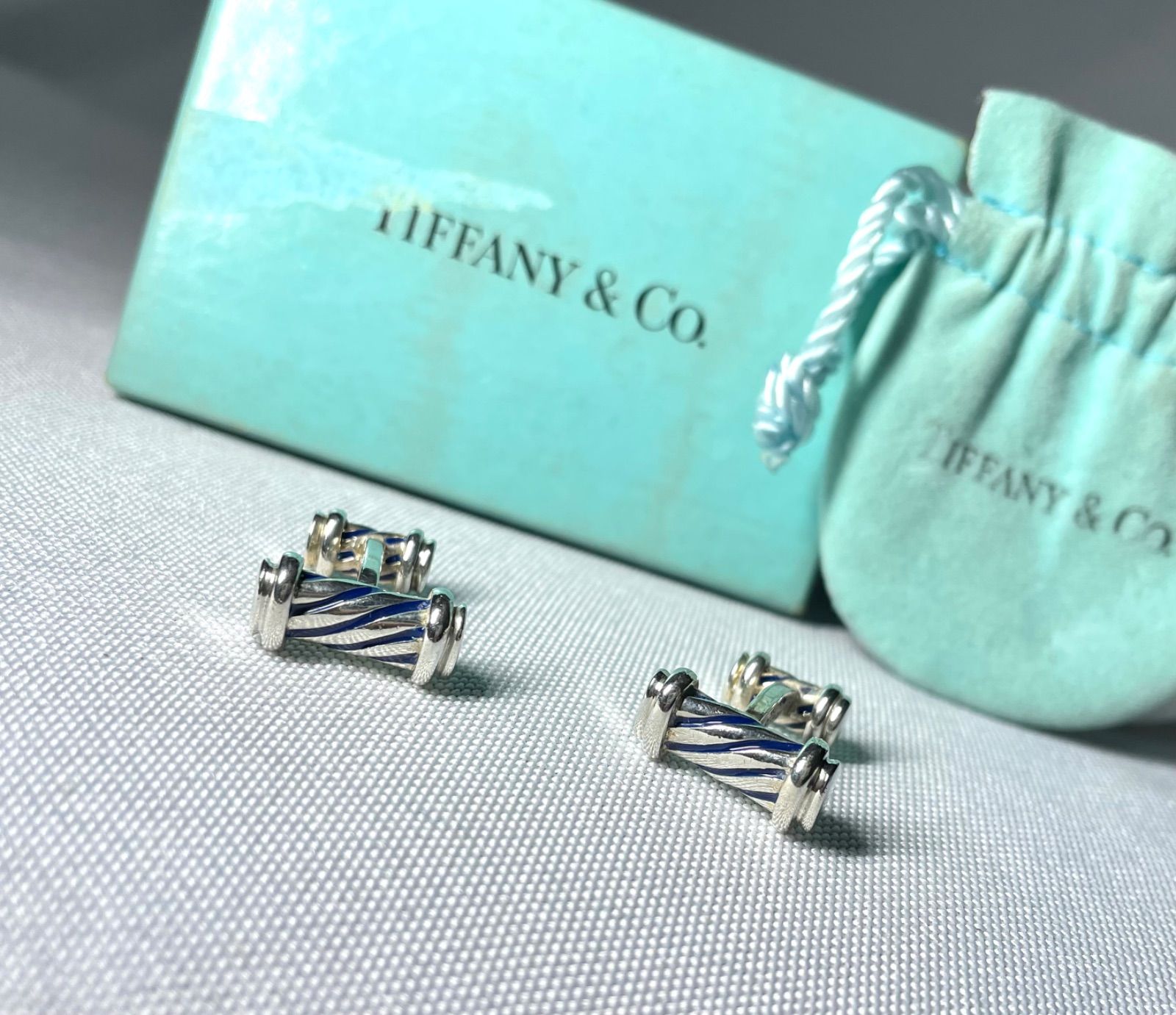 希少 Tiffany ティファニー ブルーライン ローラーデザイン