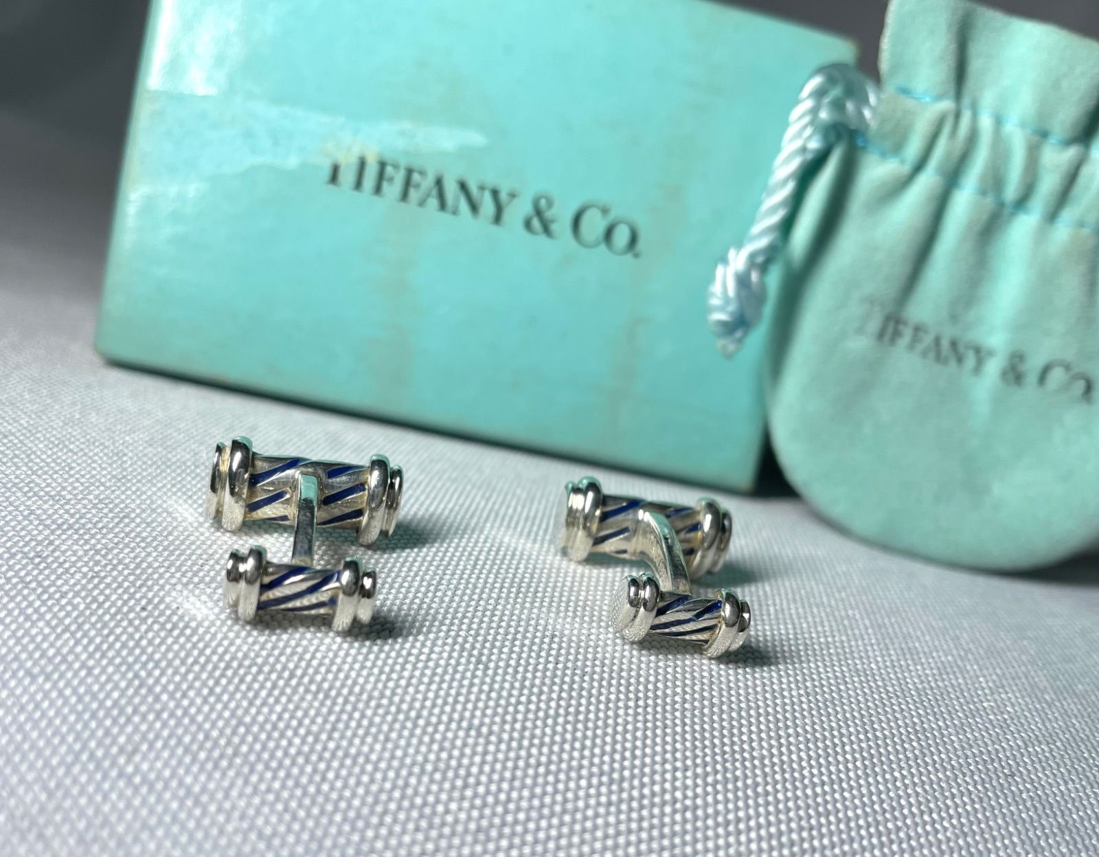 希少 Tiffany ティファニー ブルーライン ローラーデザイン