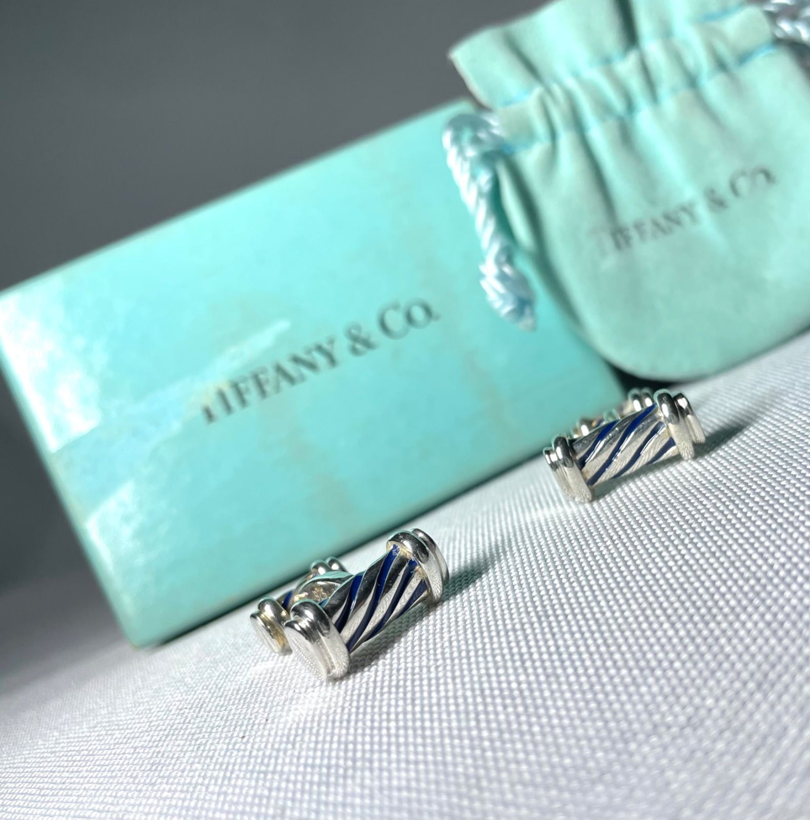 希少 Tiffany ティファニー ブルーライン ローラーデザイン