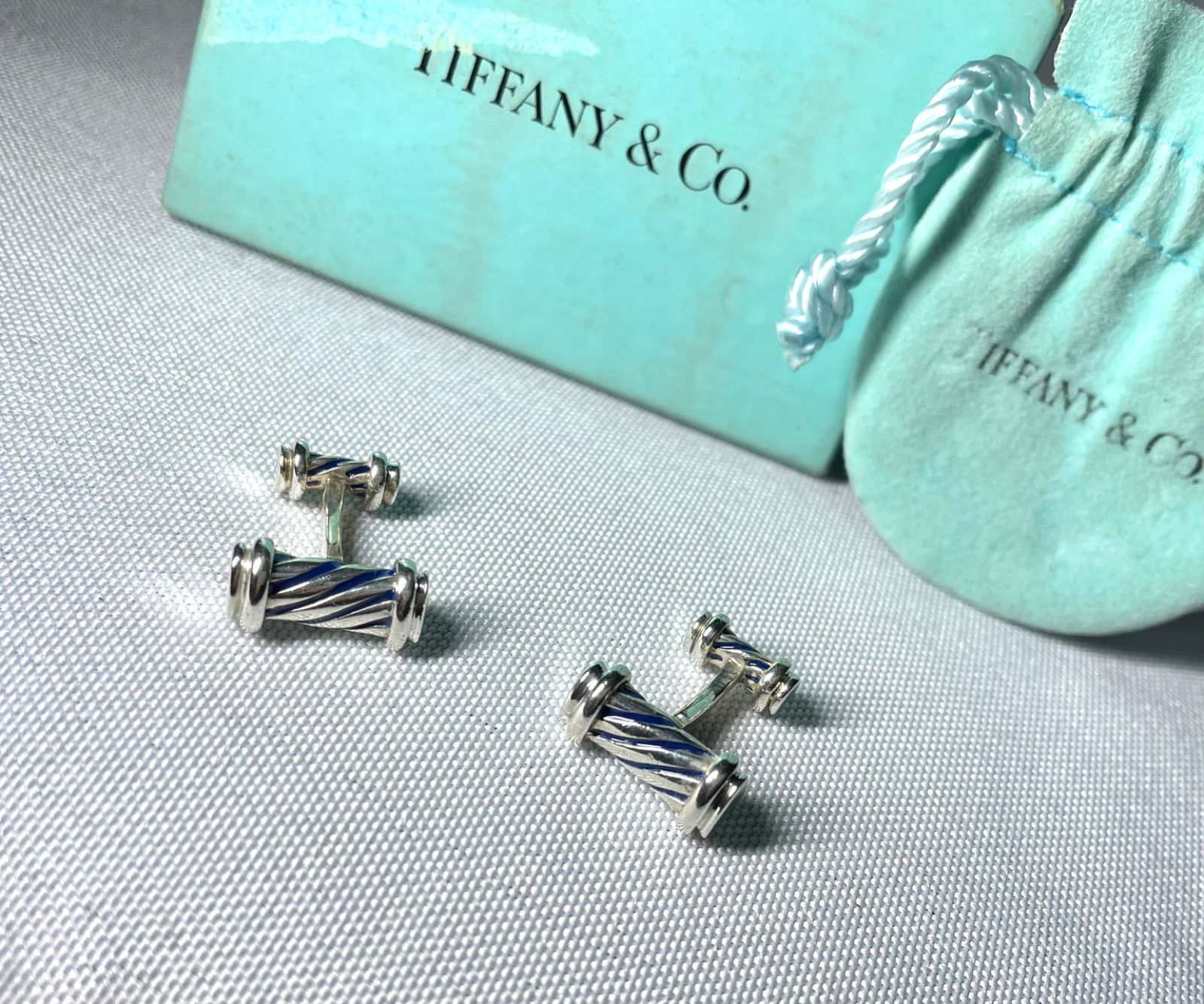 希少 Tiffany ティファニー ブルーライン ローラーデザイン